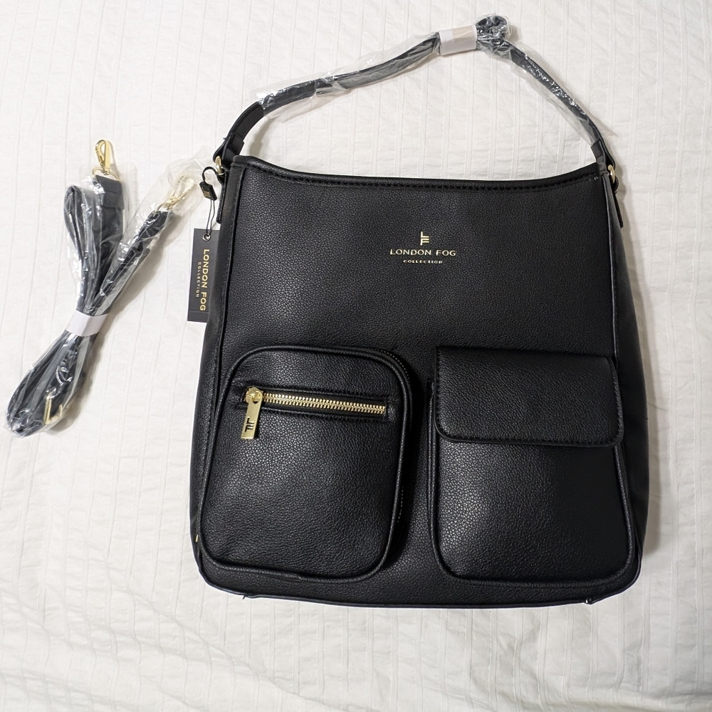 London Fog Emma Multi Pocket Hobo Bag